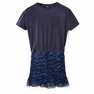 NWT Desigual Short Mini Two-Piece Style Dress Blue Size Medium